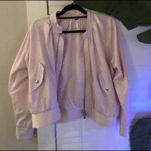 free people pink bomber jacket
